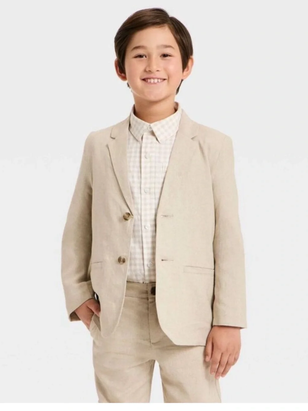 Cat & Jack - Boys' Linen Suit Jacket - Cat & Jack Beige